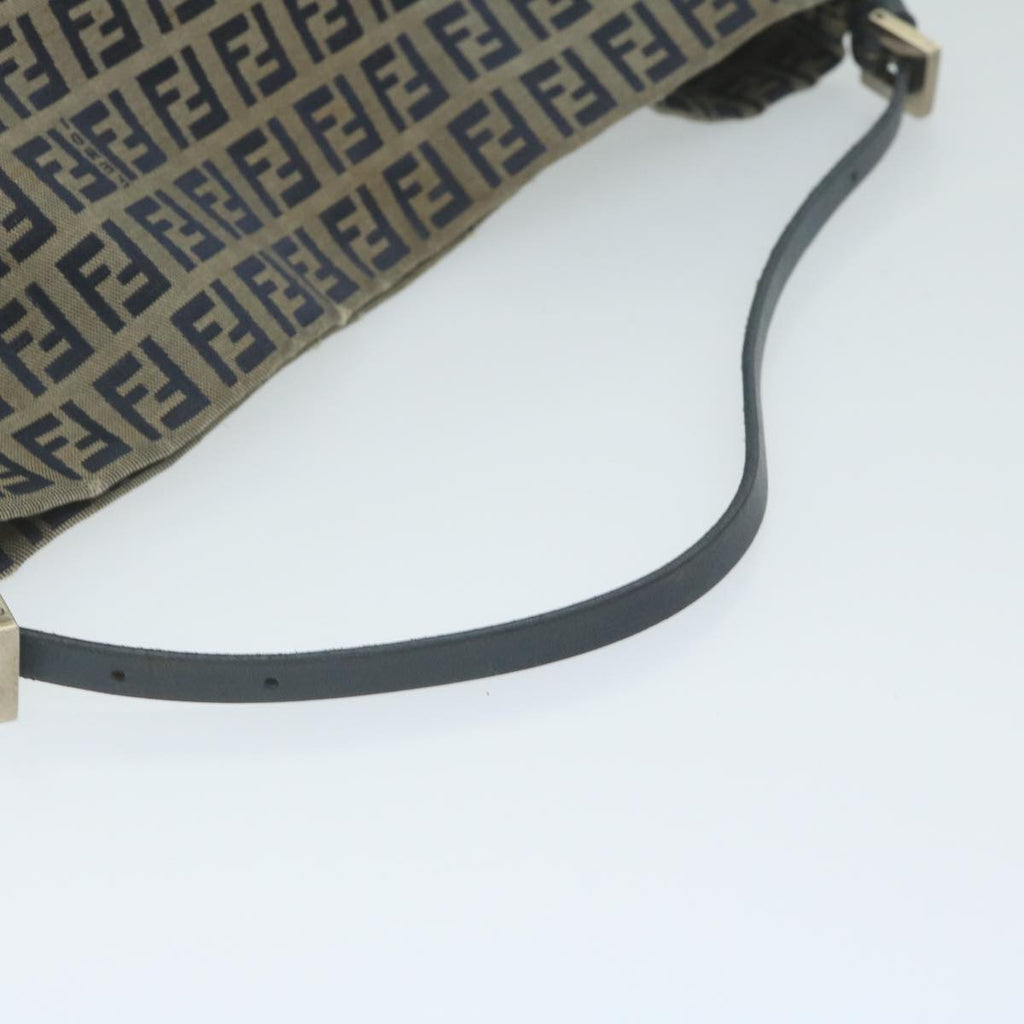 FENDI Zucchino Canvas Shoulder Bag Navyfm3014