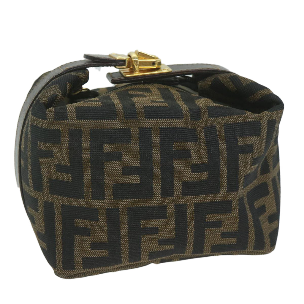 FENDI Zucca Canvas Hand Bag Black Brownfm3015