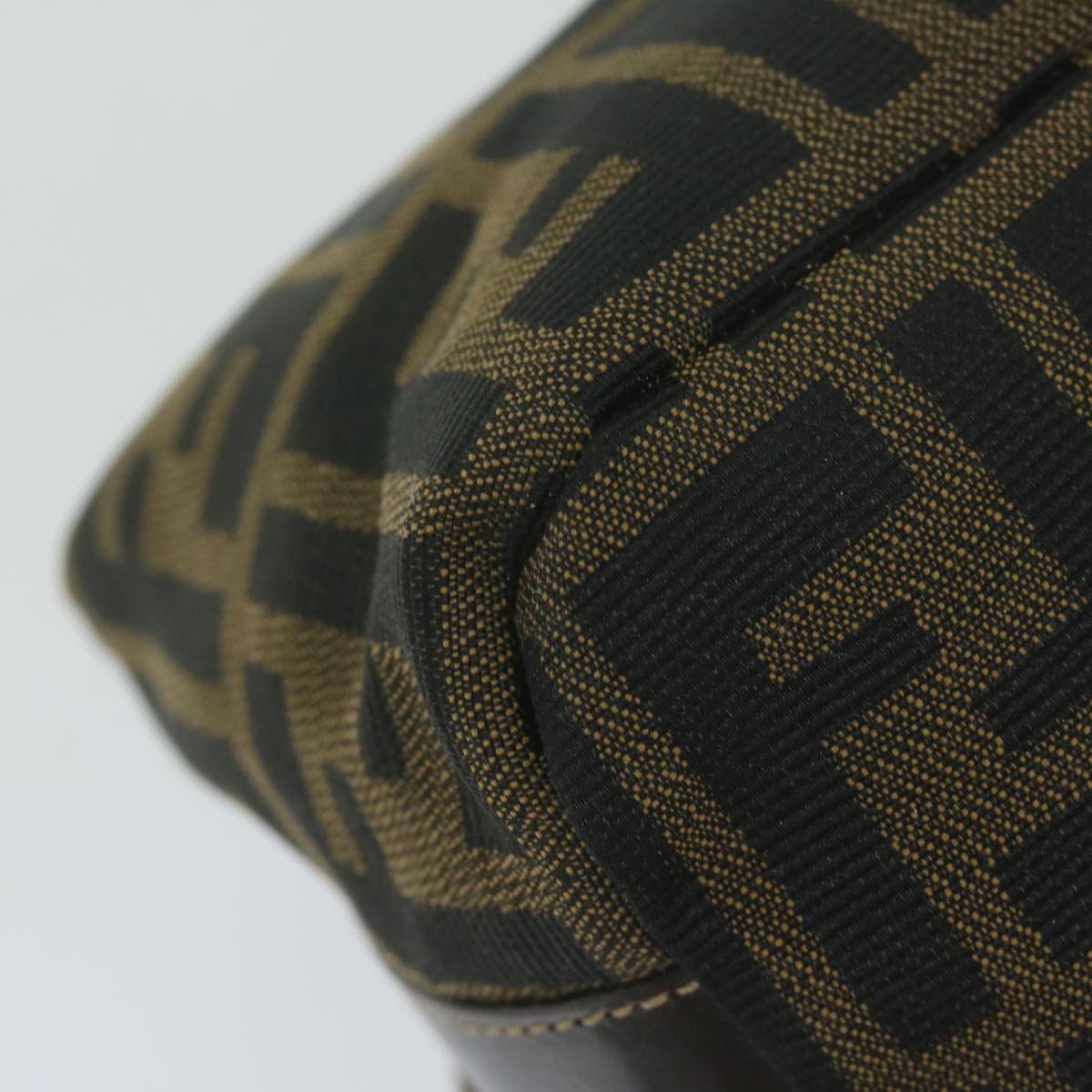 FENDI Zucca Canvas Hand Bag Black Brownfm3015