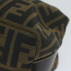 FENDI Zucca Canvas Hand Bag Black Brownfm3015