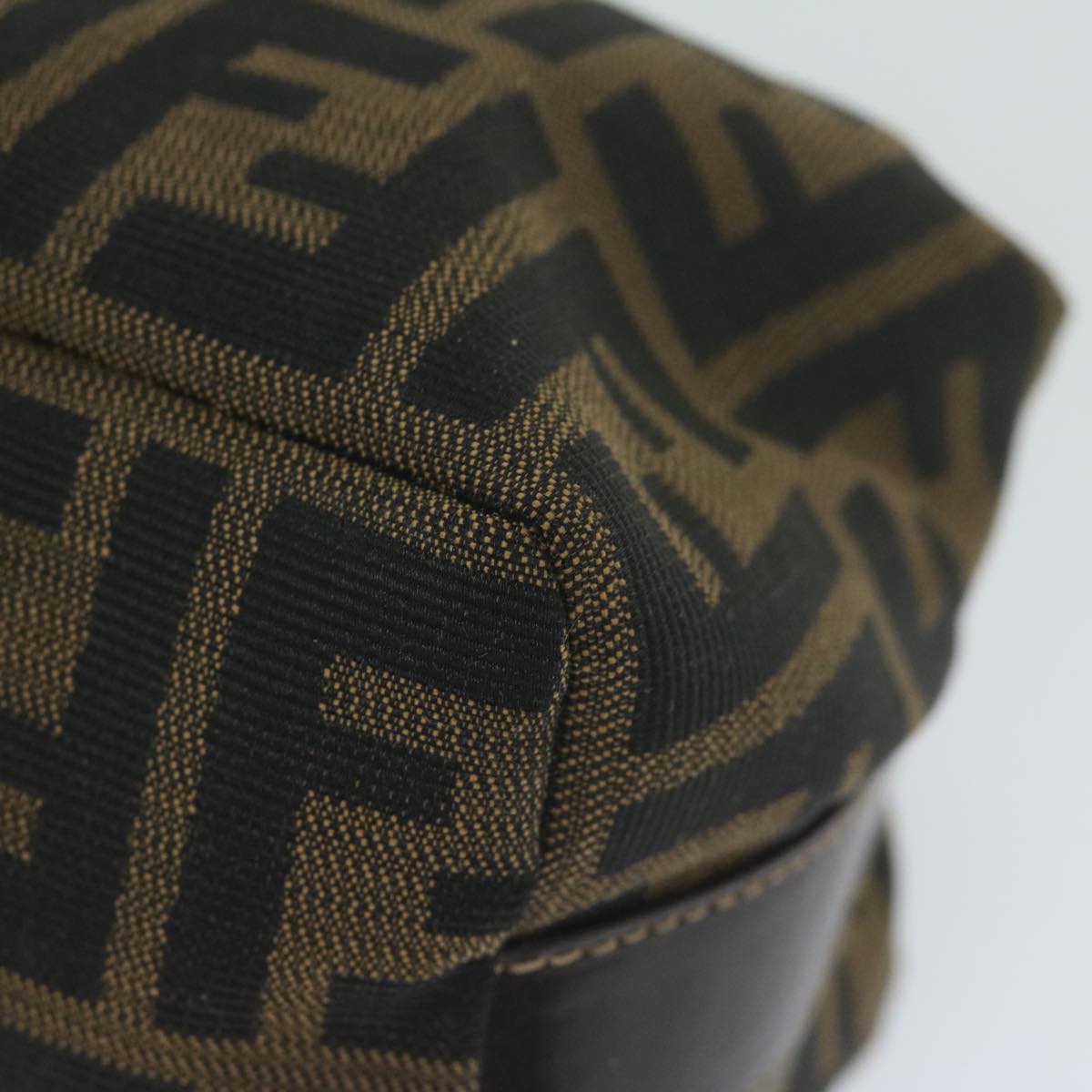 FENDI Zucca Canvas Hand Bag Black Brownfm3015