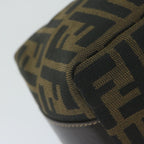 FENDI Zucca Canvas Hand Bag Black Brownfm3015