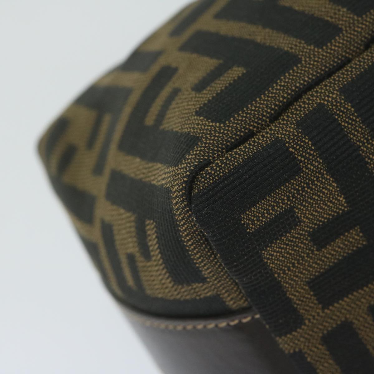 FENDI Zucca Canvas Hand Bag Black Brownfm3015