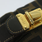 FENDI Zucca Canvas Hand Bag Black Brownfm3015