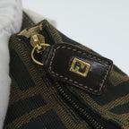 FENDI Zucca Canvas Hand Bag Black Brownfm3015