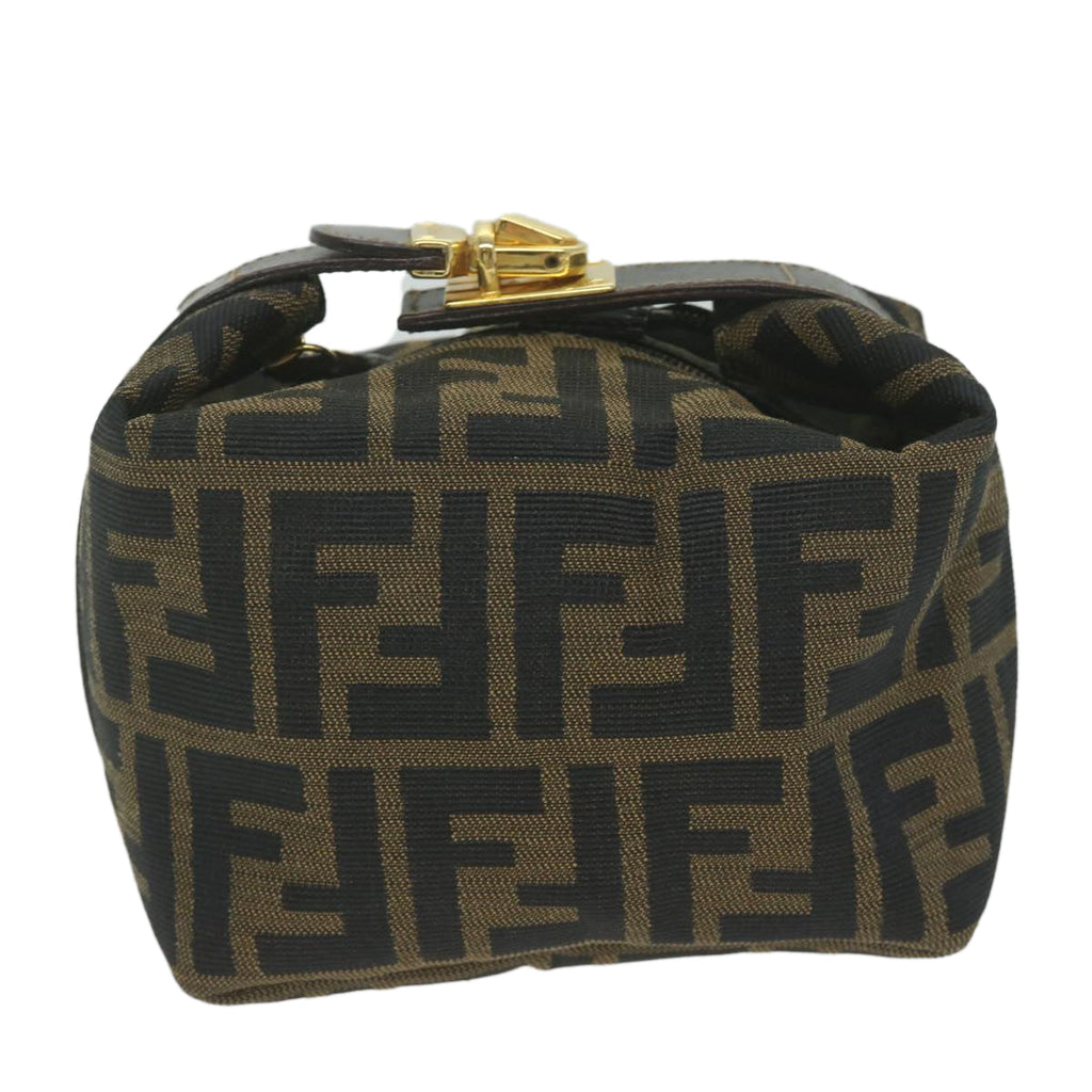 FENDI Zucca Canvas Hand Bag Black Brownfm3015