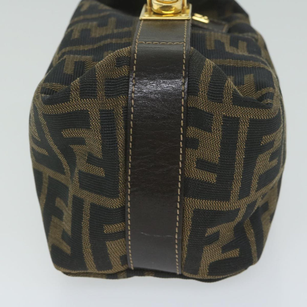 FENDI Zucca Canvas Hand Bag Black Brownfm3015