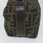 FENDI Zucca Canvas Hand Bag Black Brownfm3015