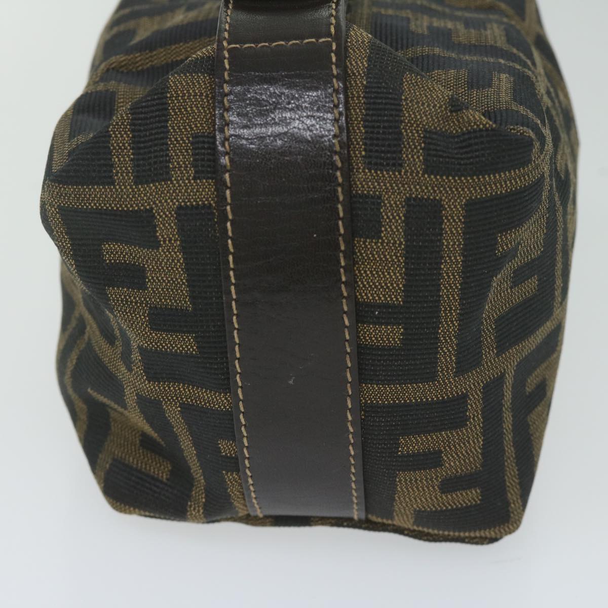 FENDI Zucca Canvas Hand Bag Black Brownfm3015