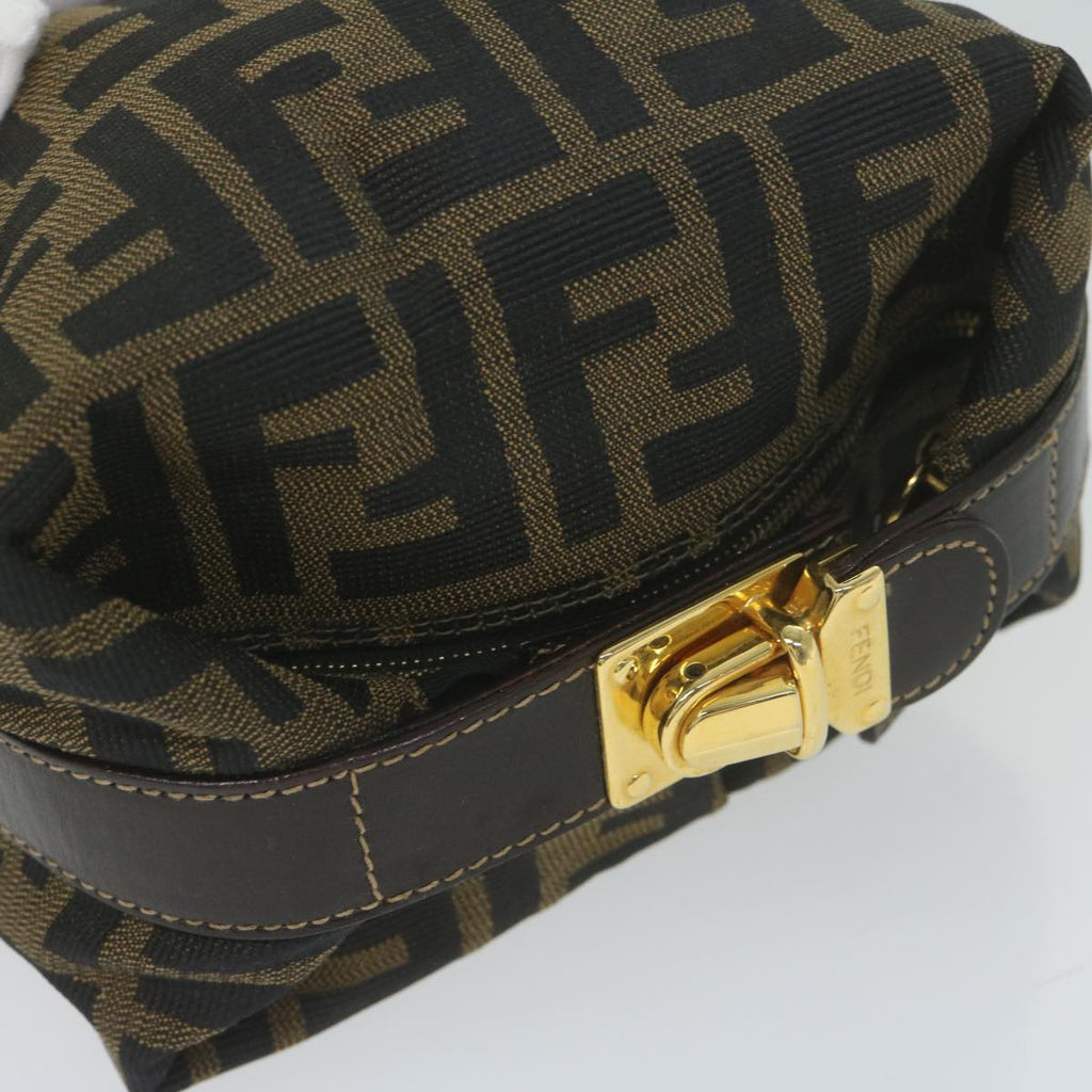 FENDI Zucca Canvas Hand Bag Black Brownfm3015