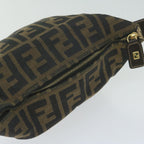 FENDI Zucca Canvas Hand Bag Black Brownfm3015