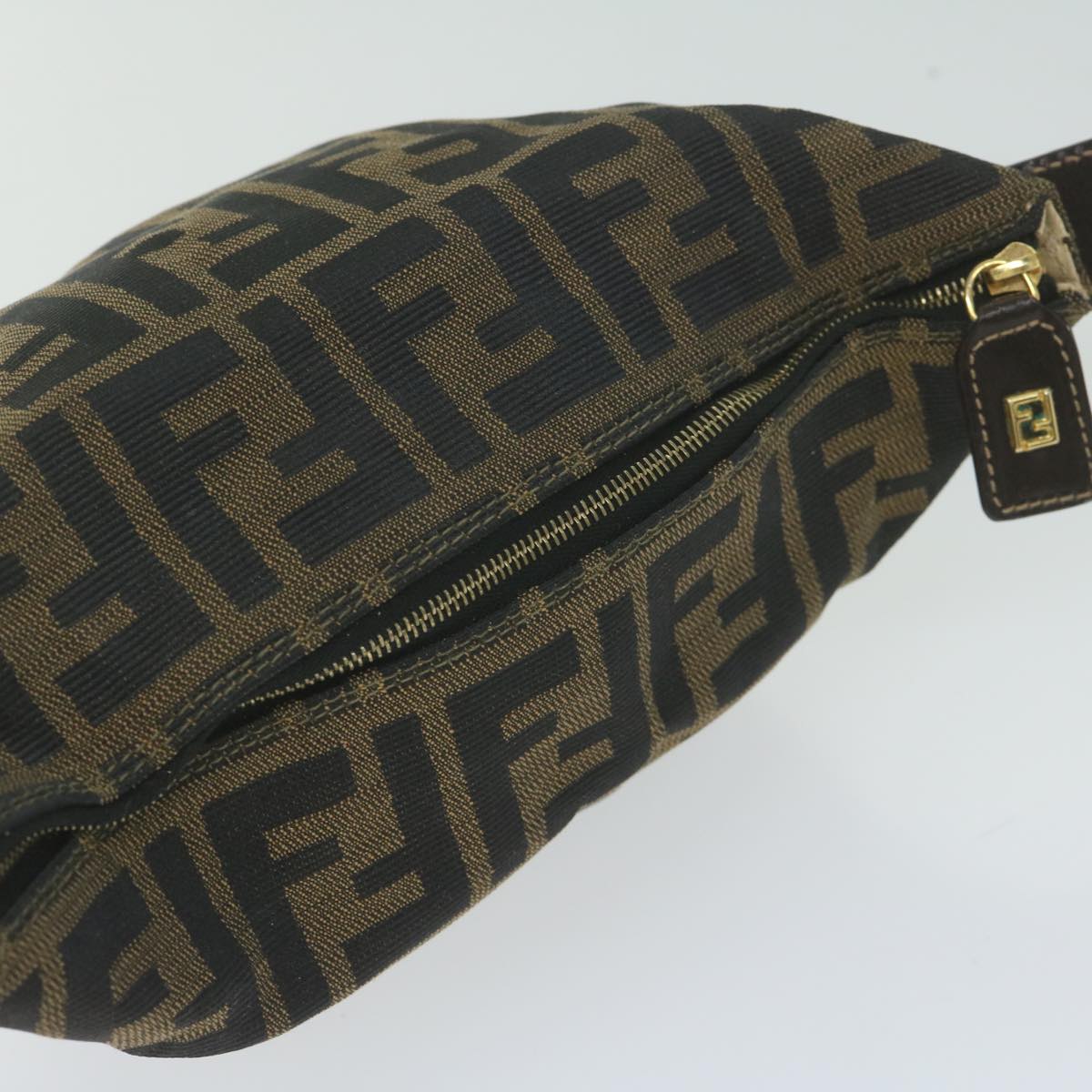 FENDI Zucca Canvas Hand Bag Black Brownfm3015