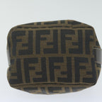 FENDI Zucca Canvas Hand Bag Black Brownfm3015