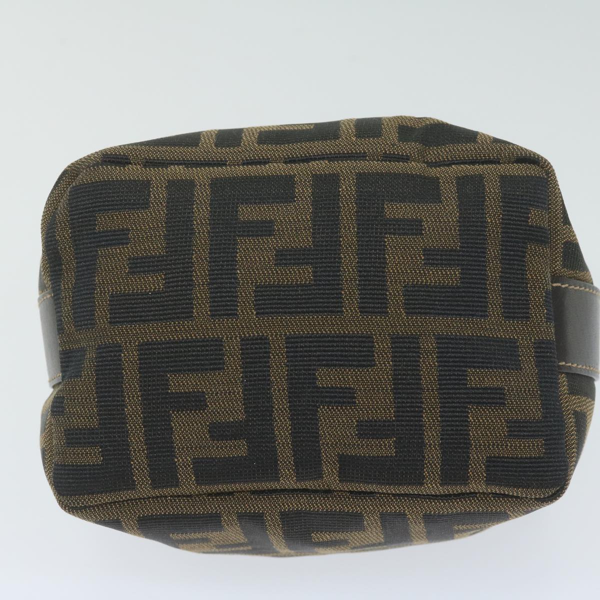 FENDI Zucca Canvas Hand Bag Black Brownfm3015