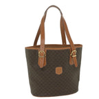 CELINE Macadam Canvas Tote Bag PVC Leather Brown  fm3033