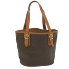CELINE Macadam Canvas Tote Bag PVC Leather Brown  fm3033