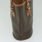 CELINE Macadam Canvas Tote Bag PVC Leather Brown  fm3033