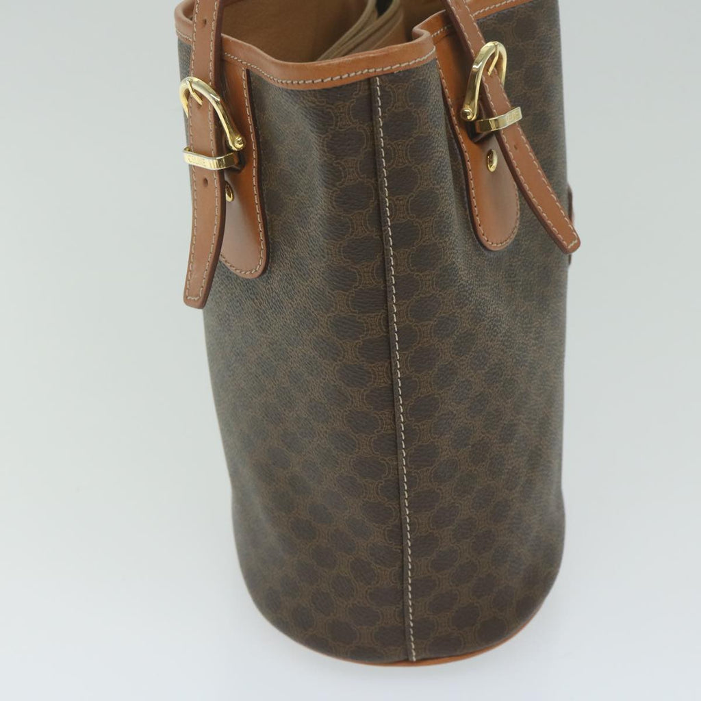 CELINE Macadam Canvas Tote Bag PVC Leather Brown  fm3033