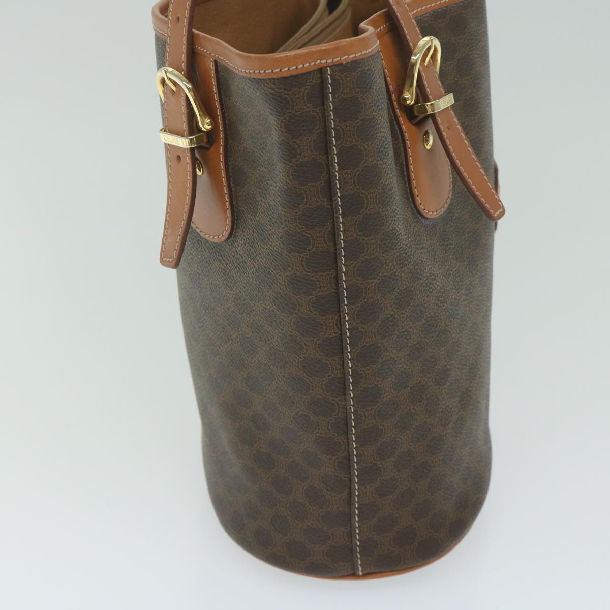 CELINE Macadam Canvas Tote Bag PVC Leather Brown  fm3033