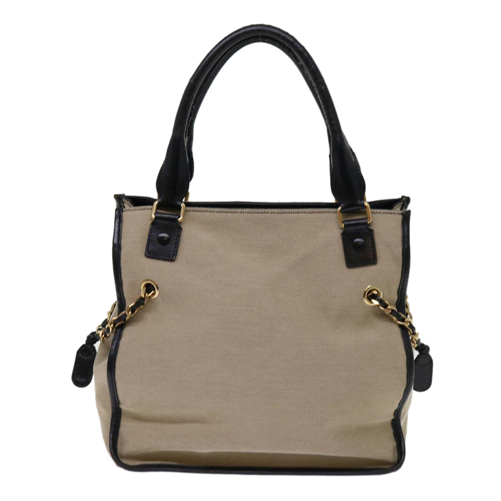 Chloe Harley Hand Bag Canvas Leather Beige fm3111