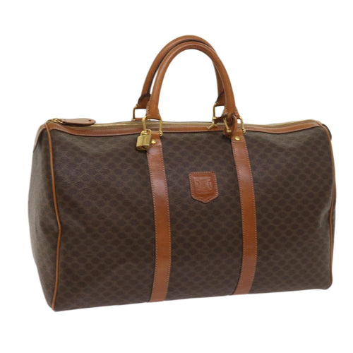 CELINE Macadam Canvas Boston Bag PVC Brown  fm3128