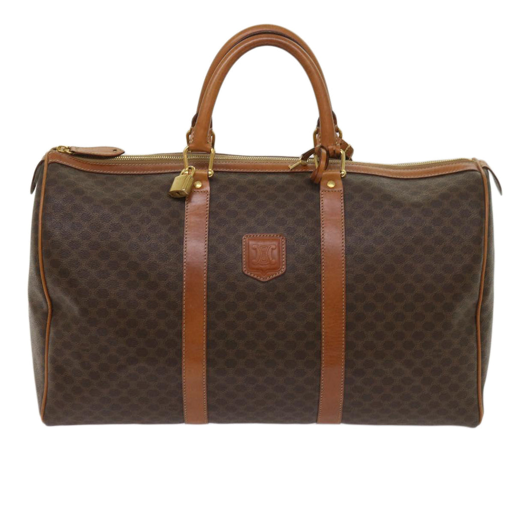 CELINE Macadam Canvas Boston Bag PVC Brown  fm3128