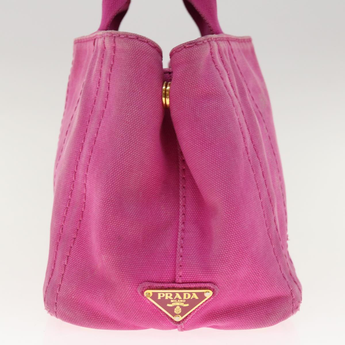 PRADA Canapa PM Hand Bag Canvas Pink  fm3153