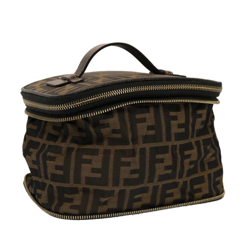FENDI Zucca Canvas Vanity Pouch Brown Blackfm3154