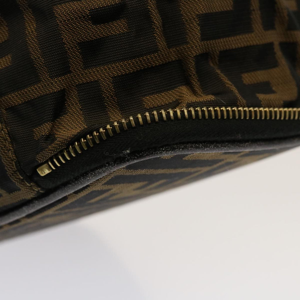 FENDI Zucca Canvas Vanity Pouch Brown Blackfm3154