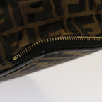 FENDI Zucca Canvas Vanity Pouch Brown Blackfm3154