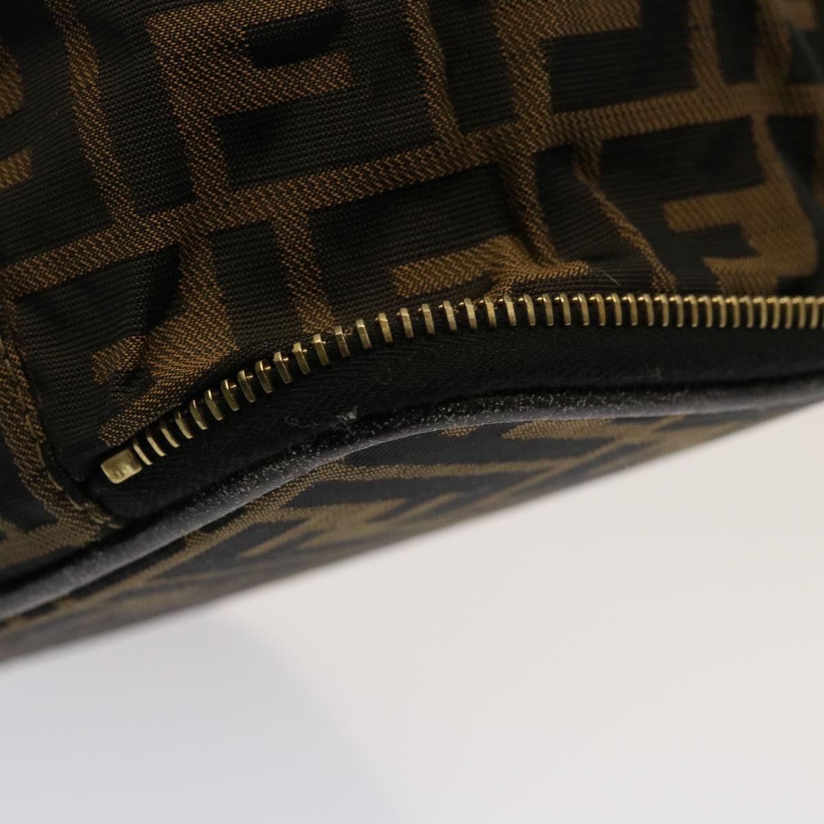 FENDI Zucca Canvas Vanity Pouch Brown Blackfm3154