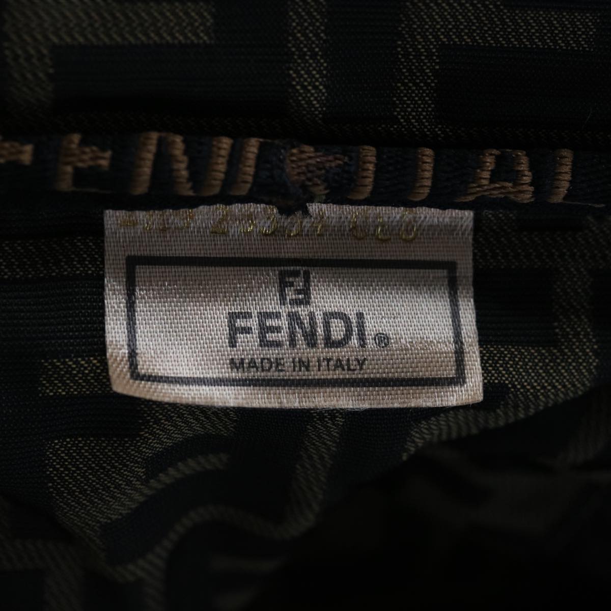 FENDI Zucca Canvas Vanity Pouch Brown Blackfm3154