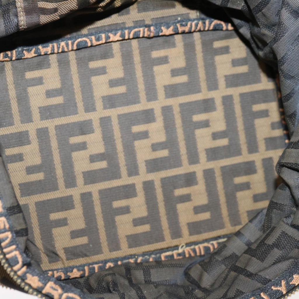 FENDI Zucca Canvas Vanity Pouch Brown Blackfm3154