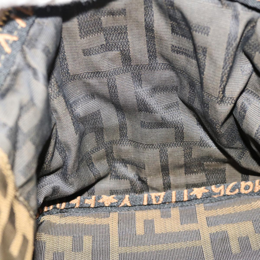 FENDI Zucca Canvas Vanity Pouch Brown Blackfm3154