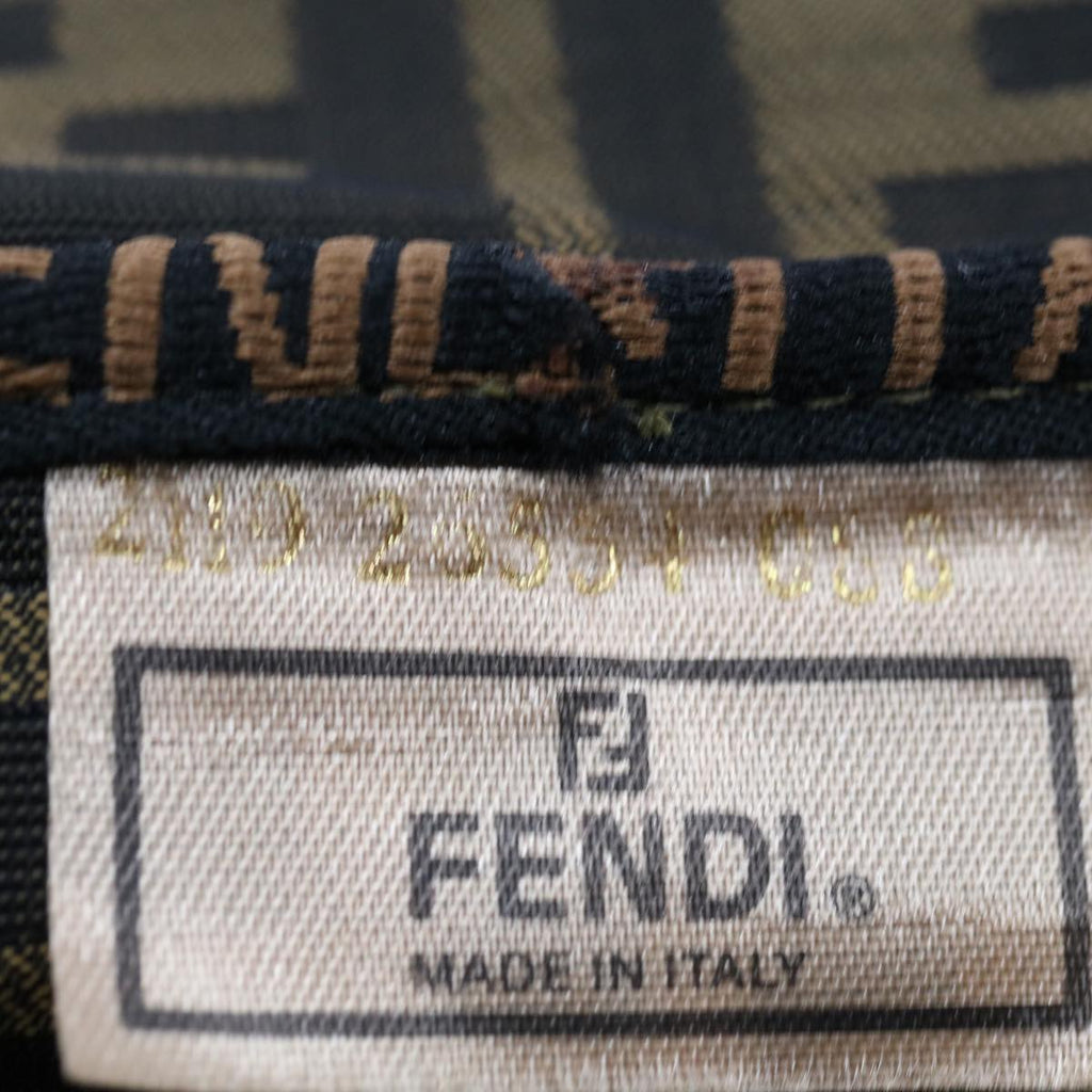 FENDI Zucca Canvas Vanity Pouch Brown Blackfm3154