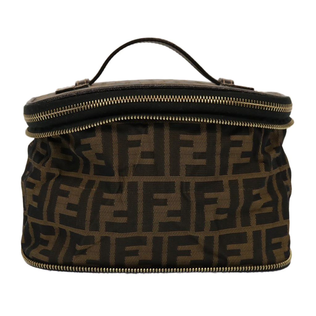 FENDI Zucca Canvas Vanity Pouch Brown Blackfm3154