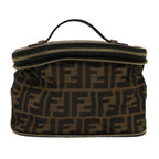 FENDI Zucca Canvas Vanity Pouch Brown Blackfm3154