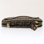 FENDI Zucca Canvas Vanity Pouch Brown Blackfm3154