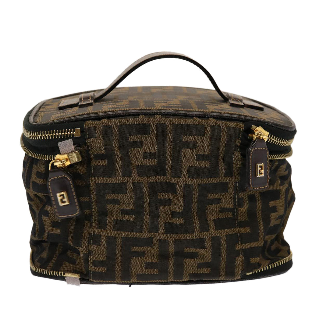FENDI Zucca Canvas Vanity Pouch Brown Blackfm3154