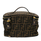 FENDI Zucca Canvas Vanity Pouch Brown Blackfm3154