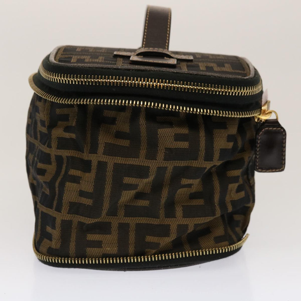 FENDI Zucca Canvas Vanity Pouch Brown Blackfm3154