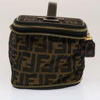 FENDI Zucca Canvas Vanity Pouch Brown Blackfm3154