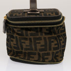 FENDI Zucca Canvas Vanity Pouch Brown Blackfm3154