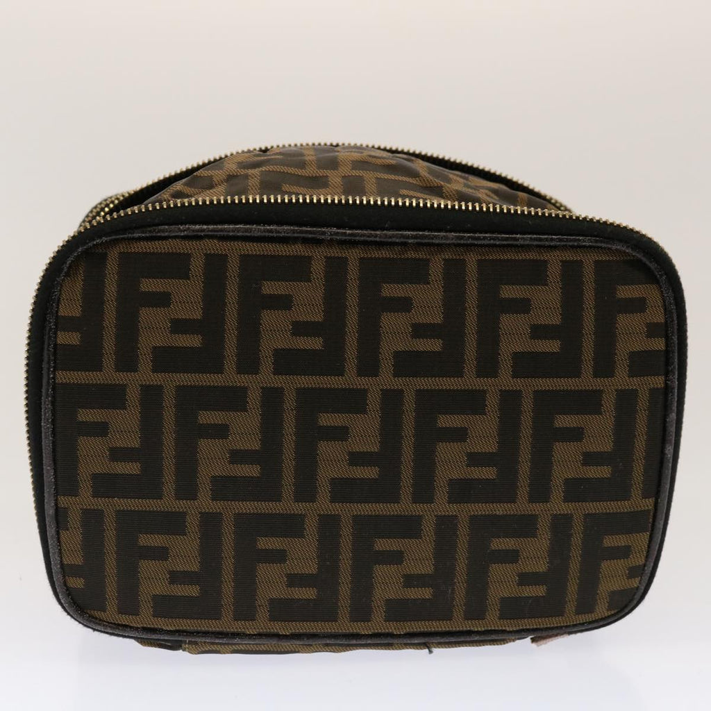 FENDI Zucca Canvas Vanity Pouch Brown Blackfm3154