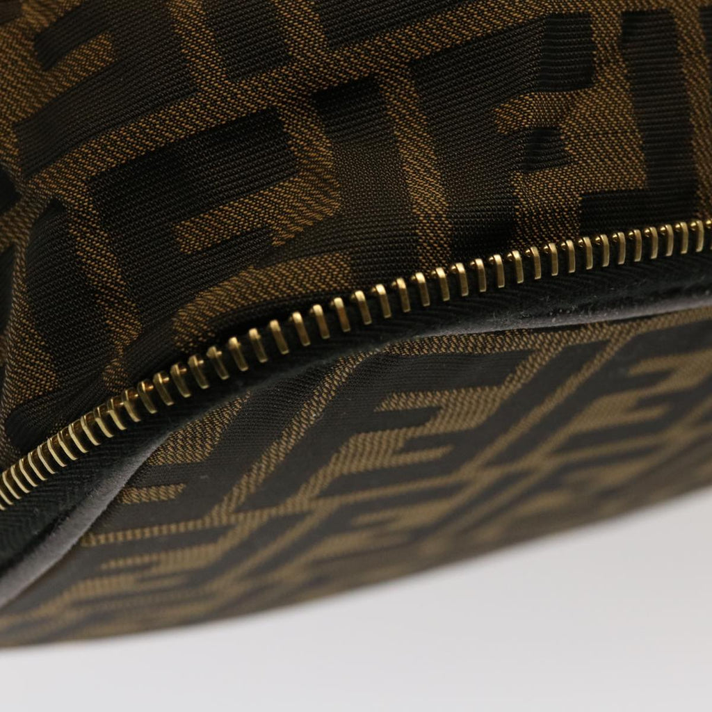 FENDI Zucca Canvas Vanity Pouch Brown Blackfm3154