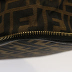 FENDI Zucca Canvas Vanity Pouch Brown Blackfm3154