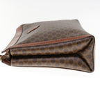 CELINE Macadam Canvas Clutch Bag PVC Leather Brown  fm3157