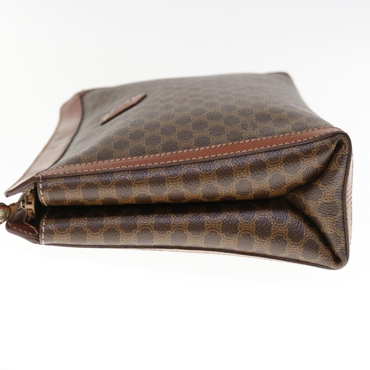 CELINE Macadam Canvas Clutch Bag PVC Leather Brown  fm3157