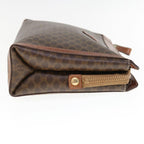 CELINE Macadam Canvas Clutch Bag PVC Leather Brown  fm3157