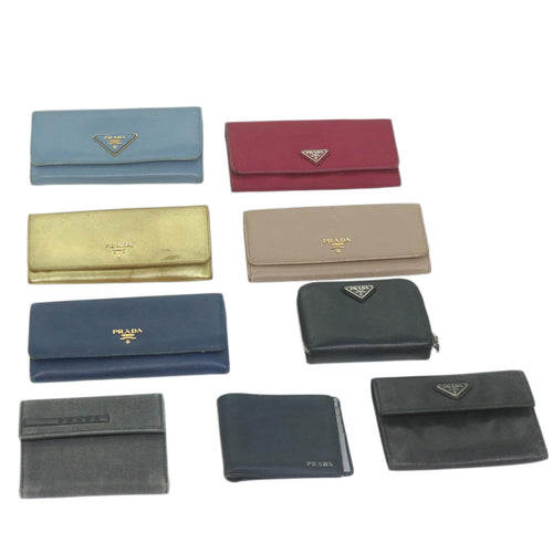 PRADA Wallet Leather nylon 9Set Black Blue Gold red  fm3192